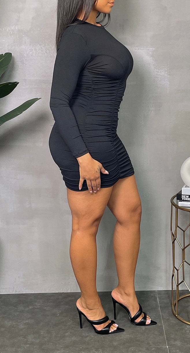 Ruched Bodycon Dress (Plus)