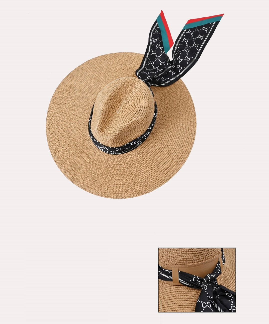 Fashion Hat w/ Black Scarf