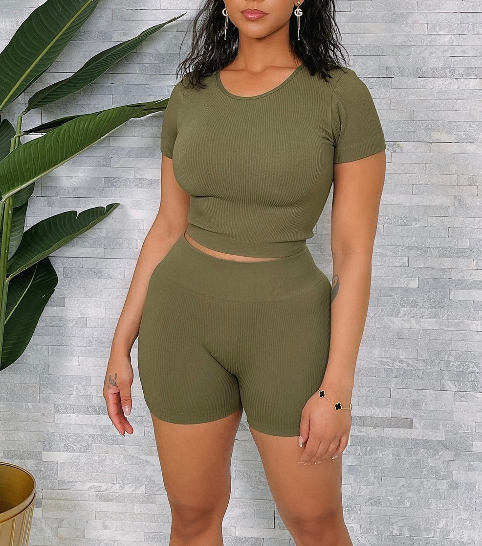 Ribbed Top & Short Set