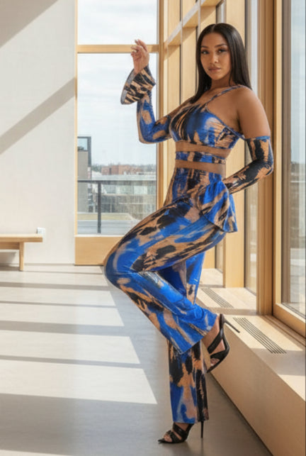 One Shoulder Butterfly Cuff Top & Pants