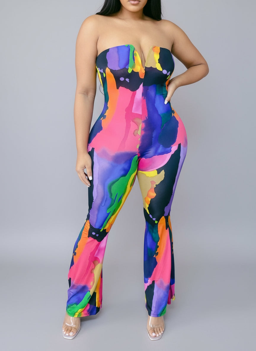 Multi-Color Fitted Romper