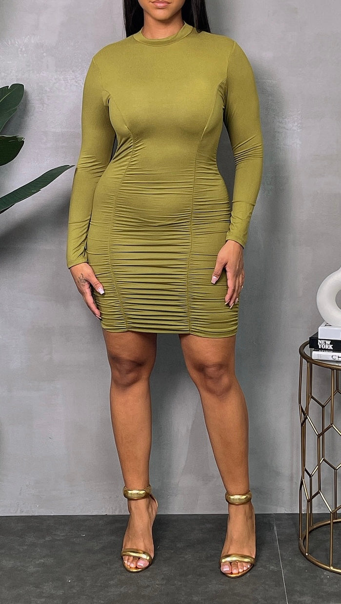 Ruched Bodycon Dress (Plus)