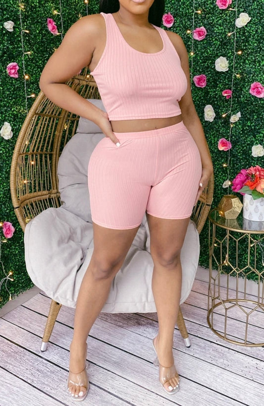 Sleeveless Crop Short Set