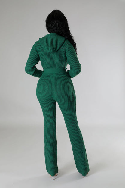 Knit Hooded Jumpsuit