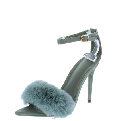 Fur Ankle Strap Heels-Stiletto ONLINE WOMENS CLOTHING BOUTIQUE, WOMENS ONLINE BOUTIQUE NEAR ME